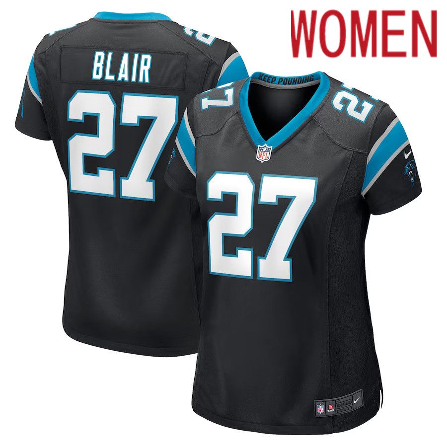 Women Carolina Panthers #27 Marquise Blair Nike Black Game Player NFL Jersey->women nfl jersey->Women Jersey